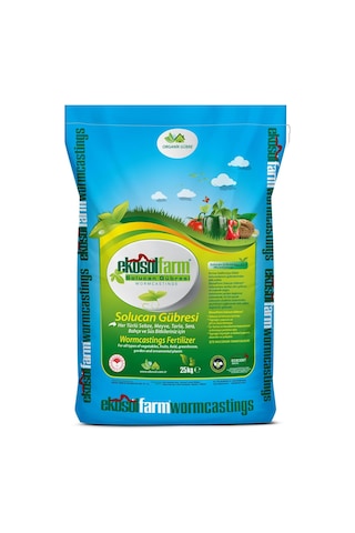 Ekosolfarm%100 Solucan Gübresi 25 Kg Organik Gübre Tüm Bitkilerde Kullanıma Uygun Katı Toz Formda Gübre 0,250