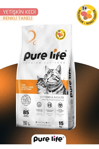 Purelife Multicolor Tavuklu Gurma Yetişkin Kedi Maması 15 KG