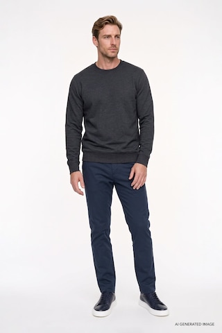 AC&Co / Altınyıldız Classics Erkek Antrasıt Melanj Standart Fit Normal Kesim 2 İplik Recycle Pamuklu Bisiklet Yaka Sweatshirt Antrasit Melanj
