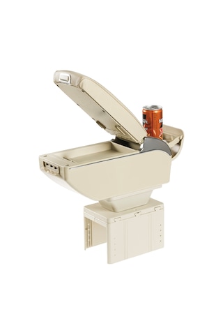 Oto Kolçak Sürgülü Ve Usb Şarj Girişli Tüm Araçlara Uyumlu Kol Dayama 7 Usb Girişli Kolçak Bej