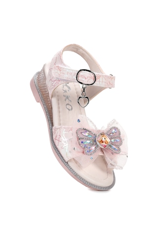 Kiko Kids Pige Fiyonklu Kız Çocuk Sandalet Ayakkabı Pudra Pudra