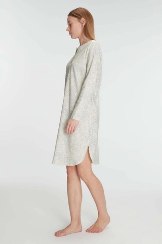 Bicomi Pamuklu Uzun Kollu Gecelik Yeşil