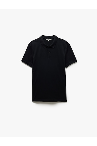 Koton Kısa Kollu Pamuklu Pike Kumaş Polo Yaka Slim Fit Tişört Siyah 5sam10012mk Siyah