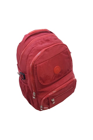 Baginn Kadın Sırt Çantası Çok Cepli Yağmur Geçirmez Hafif Kumaş Sırt Çantası Bordo Renk Bordo
