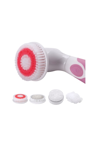 Qingmipy 4 Başlıklı Su Geçirmez Elektrikli Vücut Fırçası - 2 Hız Ayarlı, Sırt Masajı Ve Derin Temizlik İçin Uzun Saplı Duş Fırçası Çok Renkli