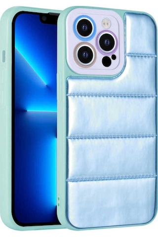 Apple Uyumlu iPhone 13 Pro Max Kılıf Kamera Korumalı Airbagli Renkli Zore Seksek Kapak Mavi