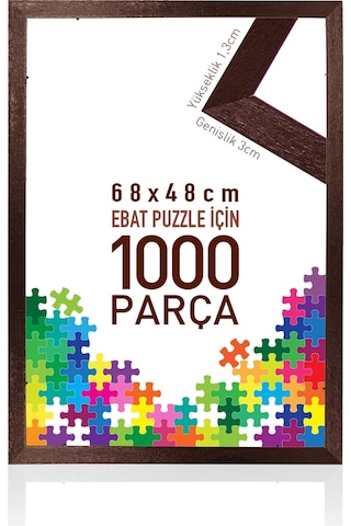 Sar Puzzle Çerçevesi Kahverengi 1000 Parça İçin Ebat 68x48cm