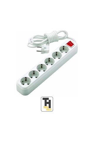 5 Metre 6'lı Anahtarlı Grup Priz