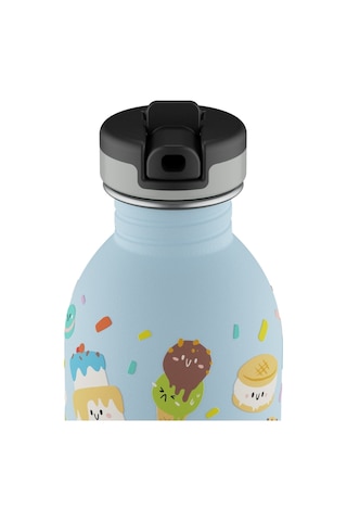 Kids Bottle Sweet Friends Pipetli Paslanmaz Çelik Çocuk Su Matarası 250 Ml Mavi