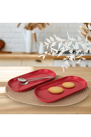 Keramika Kırmızı Noyan Kayık Tabak 2 Adet 28 Cm 506 Sku: Smg8690010571816 Açık Gri