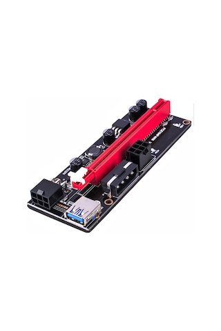 Mufunye Pcıe 1x'den 16x'e Gpu Adaptörü, 4pın+6pın Grafik Kart Arayüzü, Usb 3.0 Kablolu, Dikey-yatay Bağlantı, Tüm Kasalara Uygun Siyah Genişletici Kartı