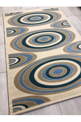 Saray Halı Vizyon 11169 Rm 150X230 Krem Mavi 4 M2 Halı !