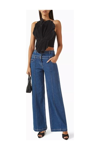 Acler Newtoft Gathered Top, Drapeli Bağlamalı Bluz Siyah