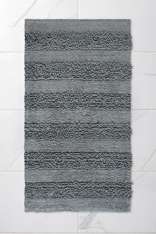 Macaroni 2'li Pamuk Banyo Paspas Seti Yumuşak Dokulu Gri Yıkanabilir 60x100 + 60x50cm, Mx001g