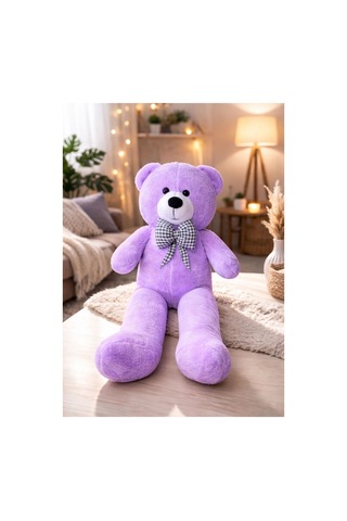 100 Cm Peluş Ayıcık Peluş Ayı Hediyelik Peluş Oyuncak Sevgiliye Lila