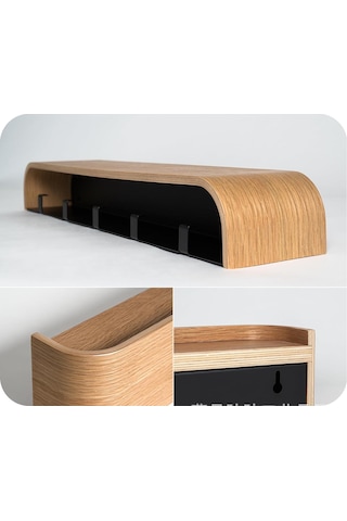 Duvara Monte Elbise Askısı, Ev Oturma Odası Girişi Elbise Askısı, Duvara Monte Elbise Askısı Tekli Elbise Askısı Siyah