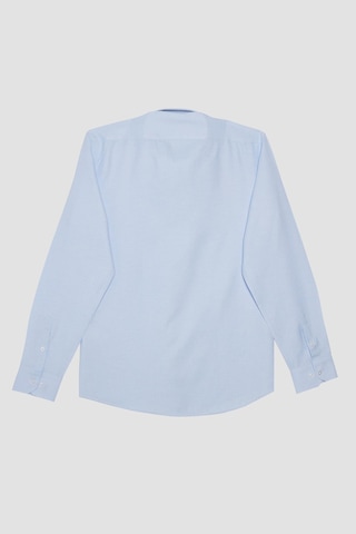 Tudors Erkek Modern Fit Dar Kesim Pamuklu Kolay Ütü Armürlü Mavi Gömlek-32094-mavi Mavi