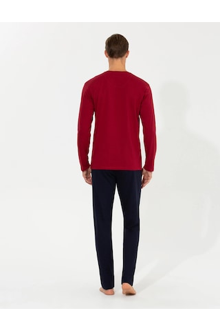 Pierre Cardin 5454 Kutulu Uzun Kol Erkek Pijama Takımı Bordo