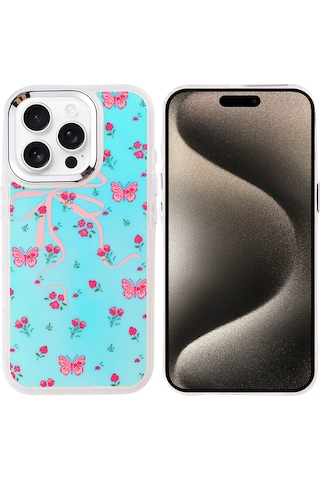 Zore Apple Uyumlu iPhone 15 Pro Kılıf Airbag Tasarımlı Sys Hadra Kapak - Kelebek Kelebek