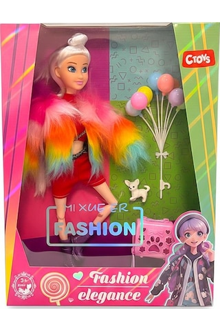 Ctoy Moda Aksesuarlı Oyuncak Bebek Desenli Ceket 30 Cm 867112