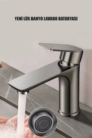 Jupiter Sıcak Soğuk Çift Girişli Banyo Lavabo Bataryası Krom Renk Lüx Modern Tasarım 2 Yıl Garanti Krom