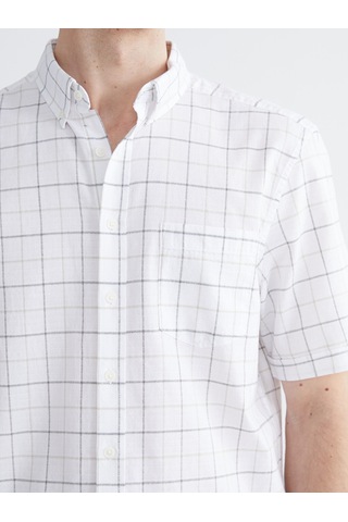 Lcwaıkıkı Classic Beyaz Regular Fit Ekose Armürlü Erkek Gömlek