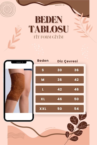 Ff Fit Form Giyim Deve Yün Geçme Koruyucu Dizlik Korse- Kadın Erkek Kahverengi