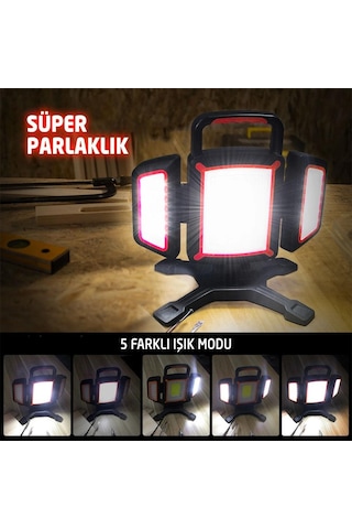 Rox 0225 Şarjlı Açı Ayarlı Projektör Çalışma Led Feneri 2000 Lm