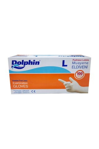 Dolphin Pudrasız Lateks Muayene Eldiven Eldiveni 100'lü