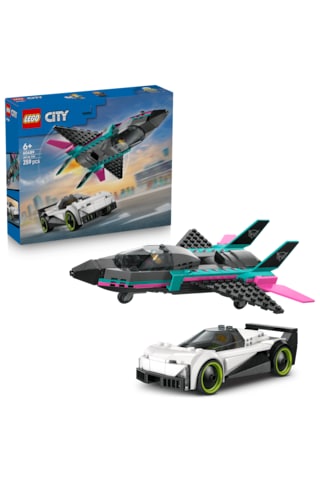 LEGO® City Jet, Arabaya Karşı 60489 - 6 Yaş ve Üzeri Çocuklar İçin 2 Minifigürlü Yaratıcı Oyuncak Yapım Seti (259 Parça)