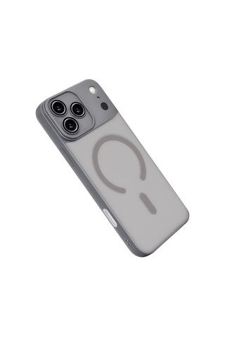 Apple iPhone Uyumlu- 17 Pro Max Jota Lensli Magsafe Kapak - Titan Gri