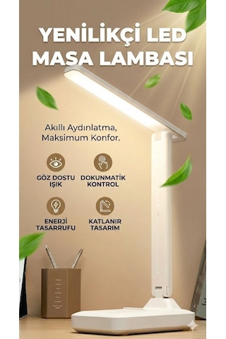 Katlanabilir Dokunmatik Kontrollü Göz Dostu Akıllı Led Masa Lambası Renkli