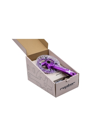 Raptor 34t Tek Yaprak Şeffaf Muhafazalı Aynakol Seti Göbek+aynakol+yaprak Bisiklet Krank Set Mor Mor