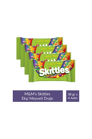 Skittles Ekşi Meyveli Draje 38 Gr X 4 Adet