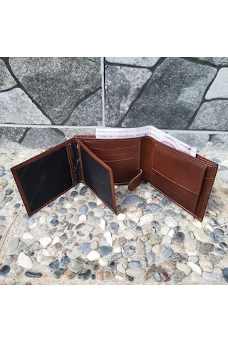 Gvnbag Hakiki Deri Erkek Bozuk Para Gözlü Taba Cüzdan Gvn-0132