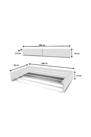 Design Kurutmalık Çamaşır Askısı - Duvara Monte, Katlanabilir Çamaşırlık - Beyaz-100cm Beyaz