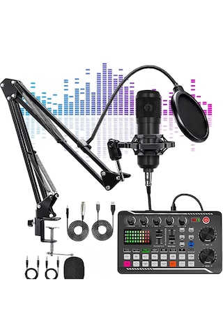 Profesyonel Podcast Mikrofon Ve Ses Katı Seti Stüdyo Yayıncı Condenser Tiktok Youtube Dj Ekipmanı