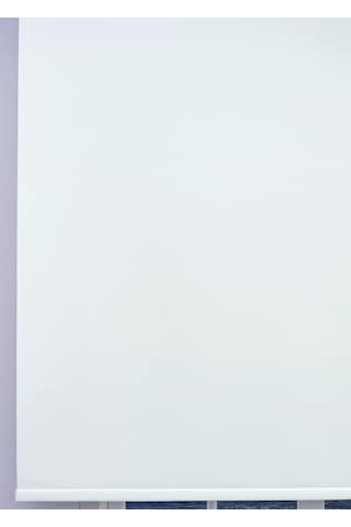 Esdeh Düz Stor Perde - Kalın Mat Stor Güneşlik Kumaş Keten - Alüminyum Kasa Ve Boru - Eteği Dilimsiz/Düz Beyaz