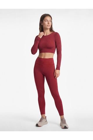 Koton Yüksek Bel Slim Fit Basic Spor Tayt Bordo 6wak40270nk Bordo