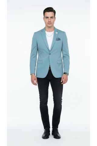 Plus Scorpion Erkek Mono Yaka Tek Düğmeli Çift Yırtmaçlı Blazer Ceket Premium Dokuma Kumaş, 8 Renk Mint