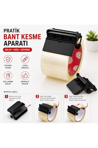 45 Mm Koli Bandı Kesici Aparat - Paslanmaz Bıçaklı Pratik Ve Kolay Kullanım Bant Kesme Aparatı 1
