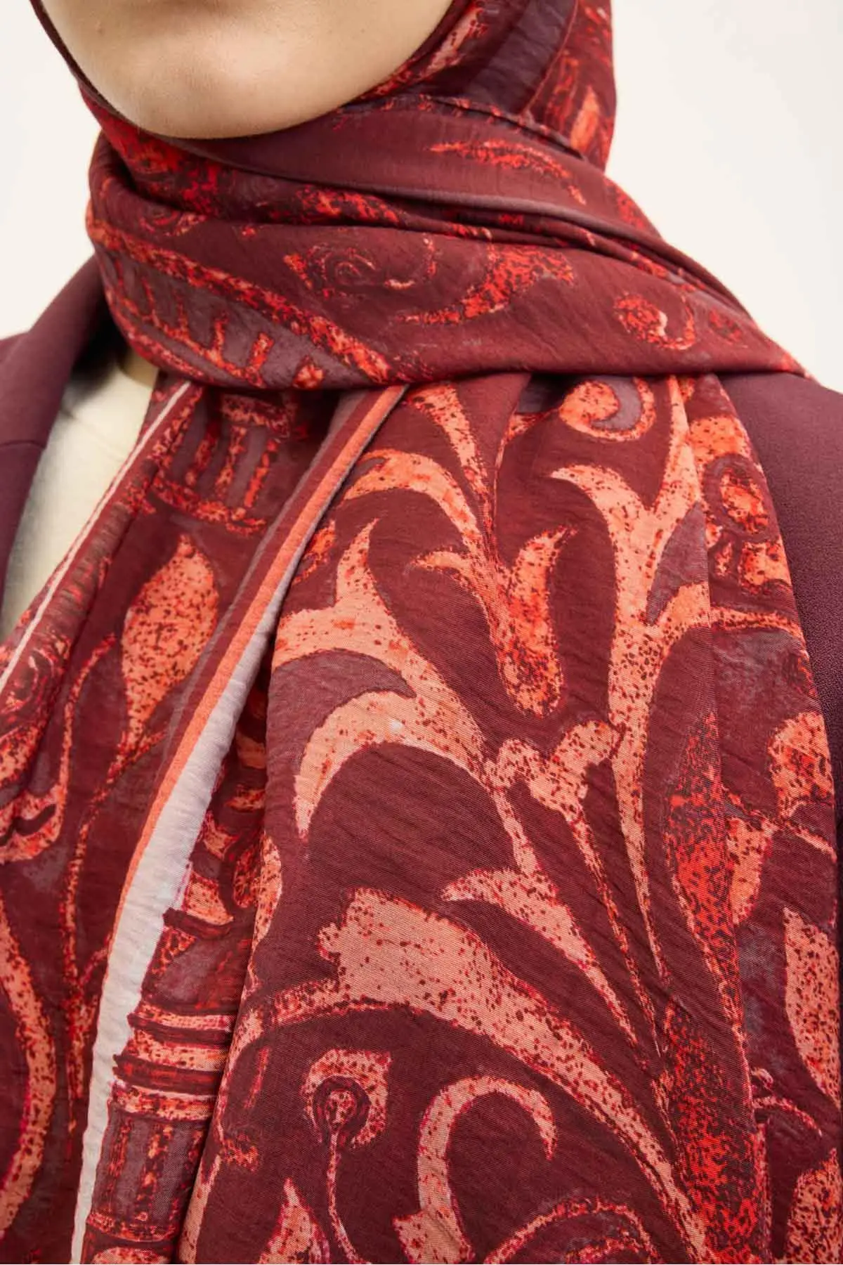 Silk Home Mayda Şal 81024-19 Koyu mürdüm