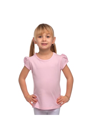 Lovetti Pembe Kız Çocuk Kısa Kollu Basıc Tişört Pembe