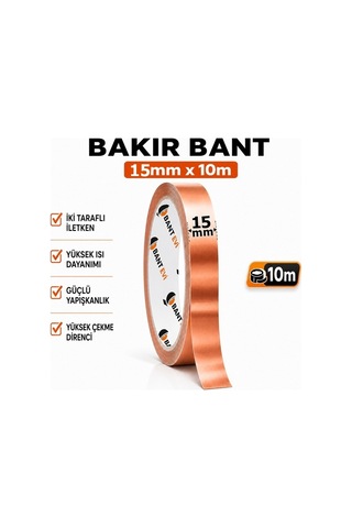 Bakır Bant 15mm X 10metre İletken Bakır Bant