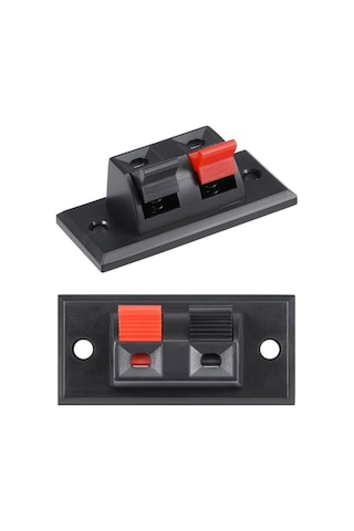 2li Hoparlör Terminal Soketi Panel Montaj Tip Yaylı Soket Speaker Ses Konnektör Bağlantı Kablo Elektrik Birleştirme