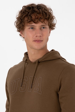 U.S. Polo Assn. Erkek Regular Fit Kapüşonlu Haki Basic Sweatshirt 50315663-VR027