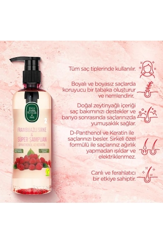 Eyüp Sabri Tuncer Frambuaz Sirke Şampuan 3 x 100 ML + Saç Kremi