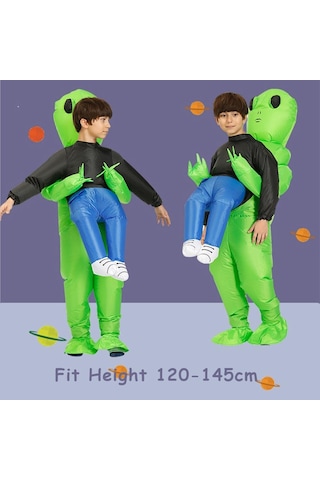 Children 120 - 150 Cm Yetişkin Çocuk Uzaylı Şişme Kostüm