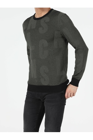 Colin's Slim Fit Bisiklet Yaka Erkek Haki Kazak CL1051569_Q1.V1_KHA
