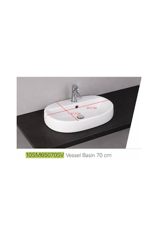 İsvea - Sentimenti Dolap Uyumlu Batarya Delikli Beyaz Lavabo 70 Cm - 10sm65070sv Beyaz